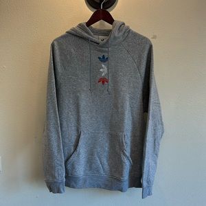 Adidas Grey Multicolor Logo Hoodie